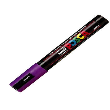 Marcatore a base d'acqua Uni Posca PC5M  - punta  tonda media da 1,8mm a 2,5mm - viola - Uni Mitsubishi