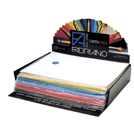 Cartoncino CartaCrea - 35 x 50 cm - 220 gr - colori assortiti - Fabriano - Expo 260 fogli