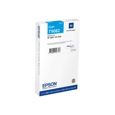 Epson T9082 - 39 ml - misura XL - ciano - originale - cartuccia d'inchiostro - per WorkForce Pro WF-6090, WF-6590