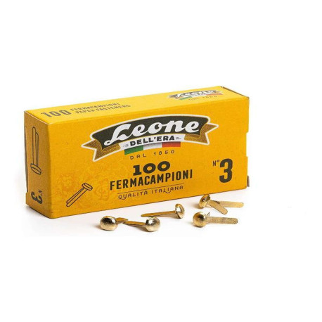 Leone Dell'Era Fermacampioni Ottonati N3 Confezione da 10 scatole x100 fermacampioni ciascuna