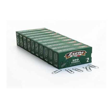 Leone Dell'Era Fermagli zincati N2 Confezione da 10 scatole x100 fermagli ciascuna