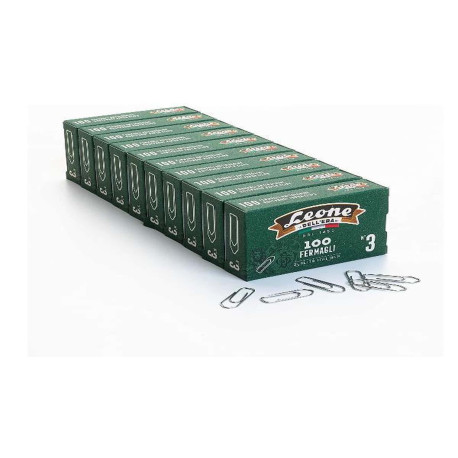 Leone Dell'Era Fermagli zincati N3 Confezione da 10 scatole x100 fermagli ciascuna