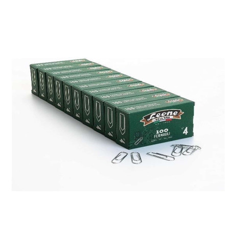 Leone Dell'Era Fermagli zincati N4 Confezione da 10 scatole x100 fermagli ciascuna