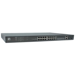 LEVELONE FGP-2031 - SWITCH 20-PORTE FAST ETHERNET POE 270W, 16x PoE, 2x Gigabit RJ45 + 2x Gigabit SFP