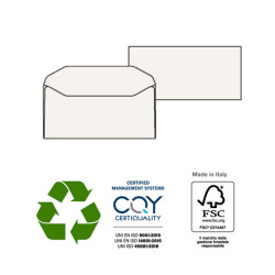 Busta Kami Gommata - senza finestra - 11 x 23 cm - 100 gr - carta riciclata FSC® - bianco - Pigna - conf. 500 pezzi