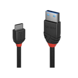 Lindy Cavo USB 3.2 Tipo A a C, 10Gbits, Black Line, 0.5m