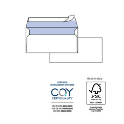 Busta Silver80 Strip FSC® - internografata - senza finestra - 11,4 x 16,2 cm - 80 gr - bianco - Pigna - conf. 25 pezzi
