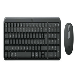 Logitech MK250 Compact Bluetooth Wireless Combo, Wireless, RF senza fili + Bluetooth, Grafite, Mouse incluso