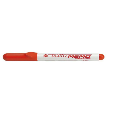 Marcatore Tratto Memo rosso p/tonda 4 0 mm tratto 1 0-2 5 mm inchiostro cancellabile a secco per lavagne bianche (conf.12)