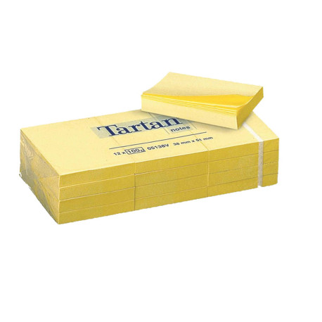Blocco foglietti - giallo pastello - 51 x 38mm - 63gr - 100 fogli - Tartan