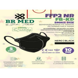 Mascherina FFP2 - KN95 Child 5 Strati CE 1463 - NERO NERA NERE(Conf. Singola) BRMED