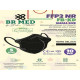Mascherina FFP2 - KN95 small size 5 Strati CE 1463 - NERO NERA NERE(Conf. Singola) BRMED