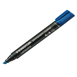 Marcatore Lumocolor Permanent 350 - punta a scalpello - tratto 2 - 5 mm - blu - Staedtler