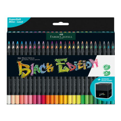 Matite colorate triangolare Black Edition - colori assortiti - Faber-Castell - conf. 50 pezzi