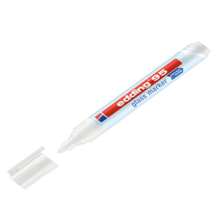 Marcatore per vetro 95 - punta tonda - da 1,5 a 3 mm - bianco - Edding