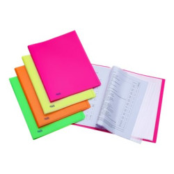 Favorit NEON - Porta listini - 40 compartimenti - per 220 x 300 mm - verde fluorescente