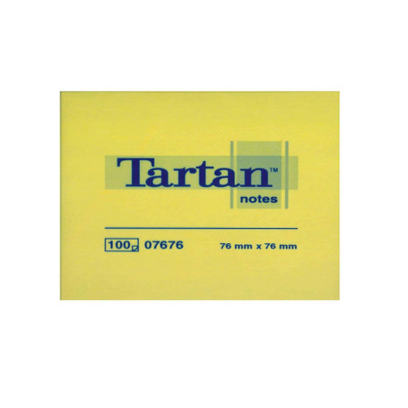 Blocco foglietti - giallo pastello - 76 x 76mm - 63gr - 100 fogli - Tartan