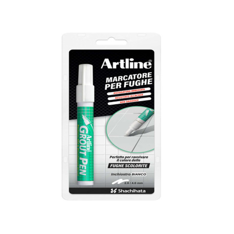 Marcatore permanente - per fughe Grout Pen - punta a scalpello - tratto 2,0-4,0 mm - bianco - Artline