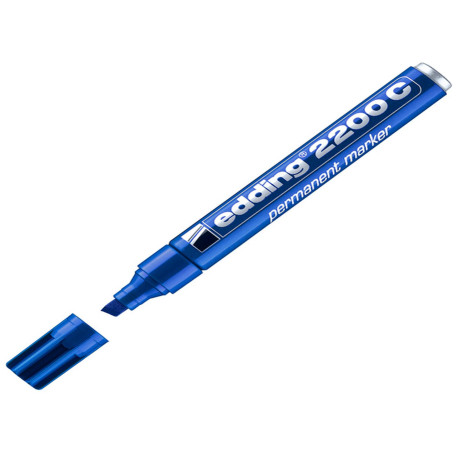 Marcatore permanente 2200C - punta a scalpello - da 1 a 5 mm - blu  - Edding