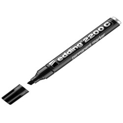 Marcatore permanente 2200C - punta a scalpello - da 1 a 5 mm - nero  - Edding