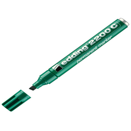 Marcatore permanente 2200C - punta a scalpello - da 1 a 5 mm - verde  - Edding