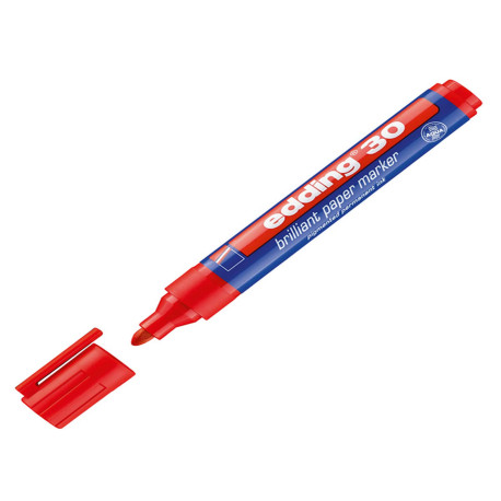 Marcatore permanente 30 - punta tonda - da 1,5 a 3 mm  - rosso - Edding