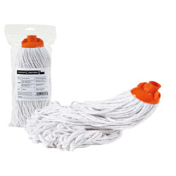 Mop industriale Falcon - a frange - 300 gr - cotone rigenerato - bianco - PerfettoFactory