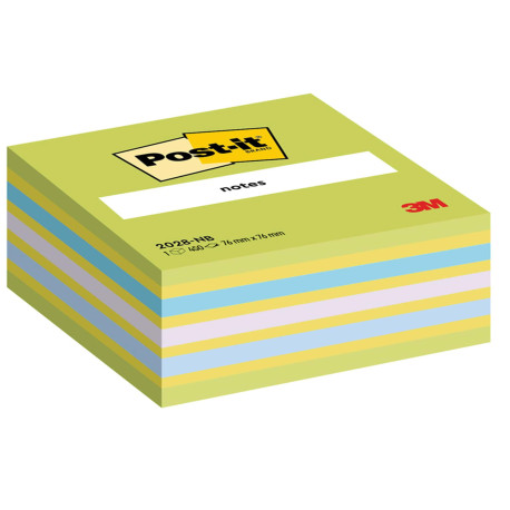 Blocco foglietti Cubo - 2028-NB - 76 x 76 mm - 72 gr - colori assortiti - 450 fogli - Post-it