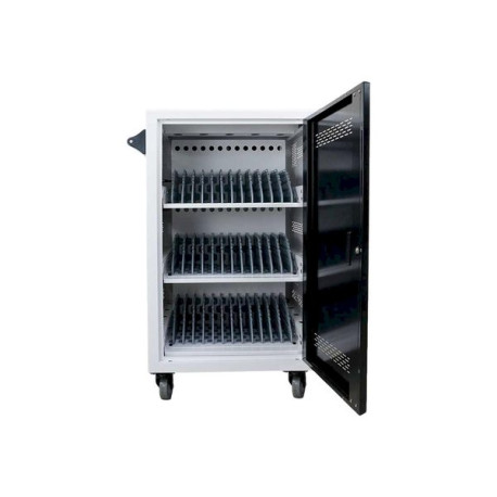 Helgi Omnichart 36 GO - Carrello (solo carica) - angoli arrotondati - per 36 tablet / notebook - bloccabile - plastica - bianco