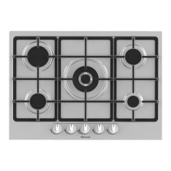 Hisense GM773XF - Piano cottura a gas - 5 piastre - Nicchia - larghezza: 56 cm - prof. 48 cm - acciao inox - acciaio inossidabi