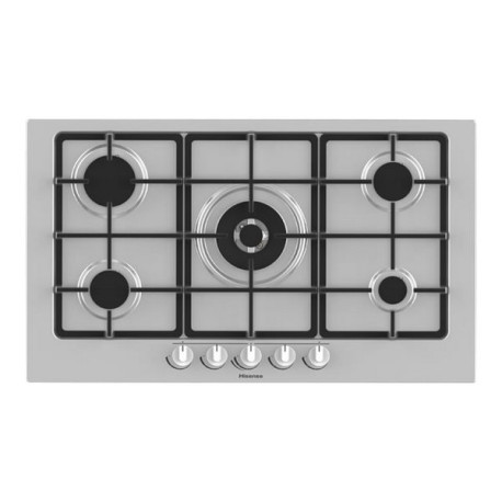 Hisense GM973XF - Piano cottura a gas - 5 piastre - Nicchia - larghezza: 82.8 cm - prof. 47.8 cm - acciao inox - acciaio inossi