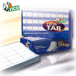 Etichette a modulo continuo Tico TAB 1 - permanenti - corsia singola - 107 x 48,9 mm - bianco - Tico - conf. 3000 etichette