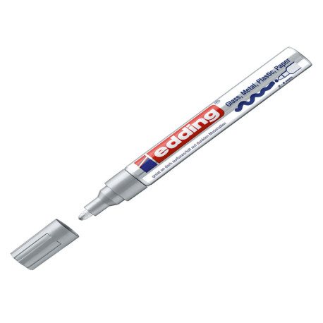 Marcatore permanente a vernice 750 - punta tonda - da 2 a 4 mm - argento - Edding