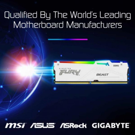 Kingston KF552C40BWAK216 16GB 5200MTs DDR5 CL40 DIMM (Kit of 2) FURY Beast White RGB