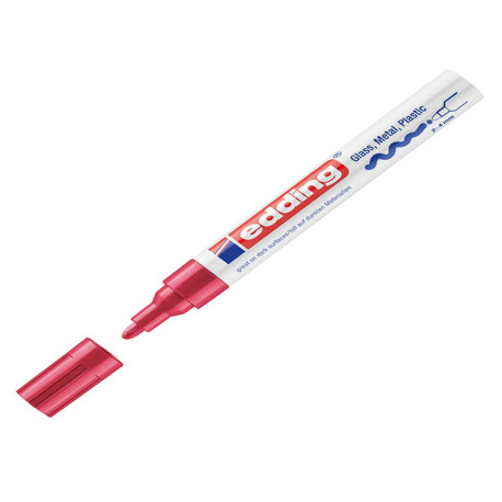 Marcatore permanente a vernice 750 - punta tonda - da 2 a 4 mm - rosso - Edding