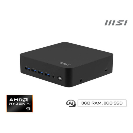 MSI Cubi Z AI 8M AMD Ryzen 9 8945HS Barebone, 0.9L sized PC, Mini PC barebone, AMD SoC, Collegamento ethernet LAN, Wi-Fi 6E (80