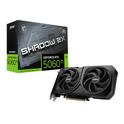 MSI GEFORCE RTX 5060 TI 8G SHADOW 2X OC PLUS, GeForce RTX 5060 Ti, 8 GB, GDDR7, 128 bit, 7680 x 4320 Pixel, PCI Express x16 5.0