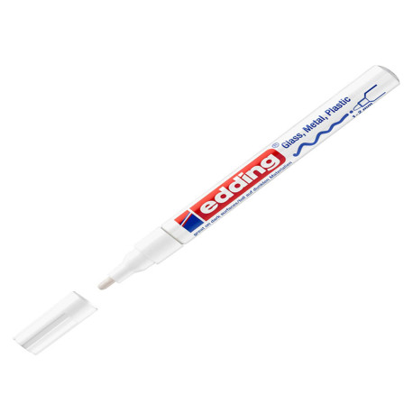 Marcatore permanente a vernice 751 - punta tonda fine - da 1 a 2 mm - bianco - Edding