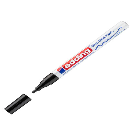 Marcatore permanente a vernice 751 - punta tonda fine - da 1 a 2 mm - nero - Edding