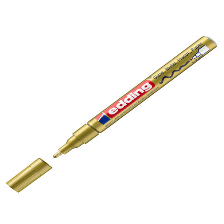 Marcatore permanente a vernice 751 - punta tonda fine - da 1 a 2 mm - oro - Edding