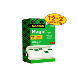MUTI PACK 14 ROTOLI SFUSI DI NASTRO ADESIVO INVISIBILE PERMANENTE     (2 ROTO SONO IN SCONTO MERCE)