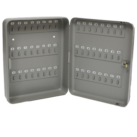 Cassetta portachiavi da muro - 30 x 24 x 7 cm - 48 posti - grigio antracite - Metalplus
