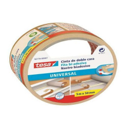 NASTRO BIADESIVO IN OPP BIANCO UNIVERSALE TAGLIO FACILITATO 50MMX5MT