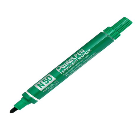 Marcatore permanente N50 - punta tonda - verde - Pentel