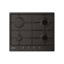 Candy Timeless CHW6BRBB - Piano cottura a gas - 4 piastre - Nicchia - larghezza: 56 cm - profondità 48 cm - nero - nero