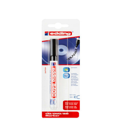 Marcatore permanente per CD/DVD 8400 - punta tonda - 1 mm - nero - Edding
