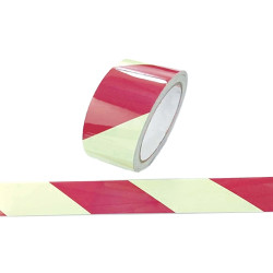 Nastro fotoluminescente adesivo - 4 cm x 10 m - giallo/strisce rosse
