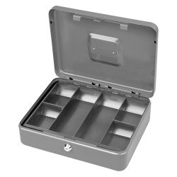 Cassetta portavalori Secur - 37 x 28 x 9 cm - grigio chiaro - Metalplus