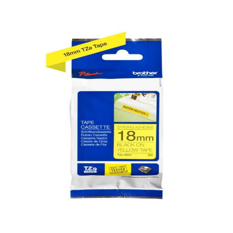 NASTRO TIPO TZ 18 MM NERO - BIANCO ADESIVO RESISTENTE LUNGHEZZA 8 METRI