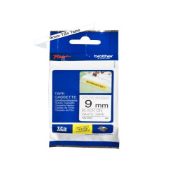 NASTRO TIPO TZ 9MM NERO/BIANCO ADESIVO RESISTENTE